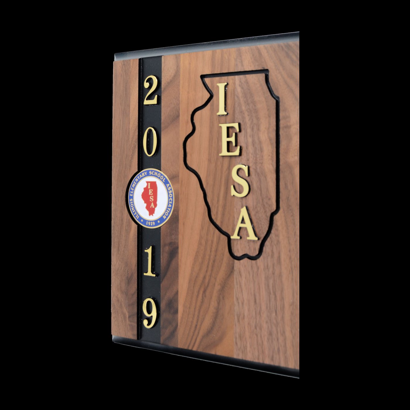 IESA 2019 plaque with the Illinois state outline